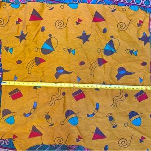 Upholstery Fabric - Gold, Teal, Red